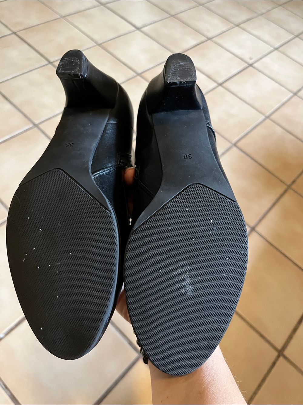 Women's Black Lace-Up Ankle Boots with Side Zip - Picture 4 of 7